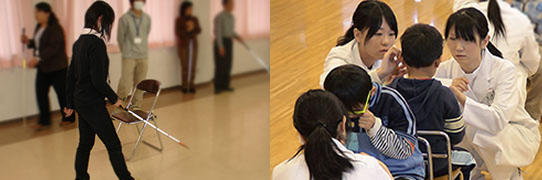 幼稚園児を対象に検診の実習